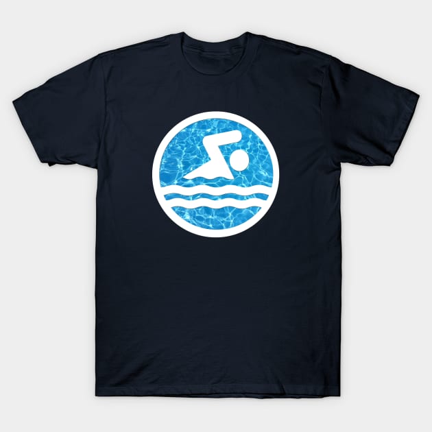 Swimming and Diving Swim Icon with Swimmer on Pool Water T-Shirt by Sports Stars ⭐⭐⭐⭐⭐